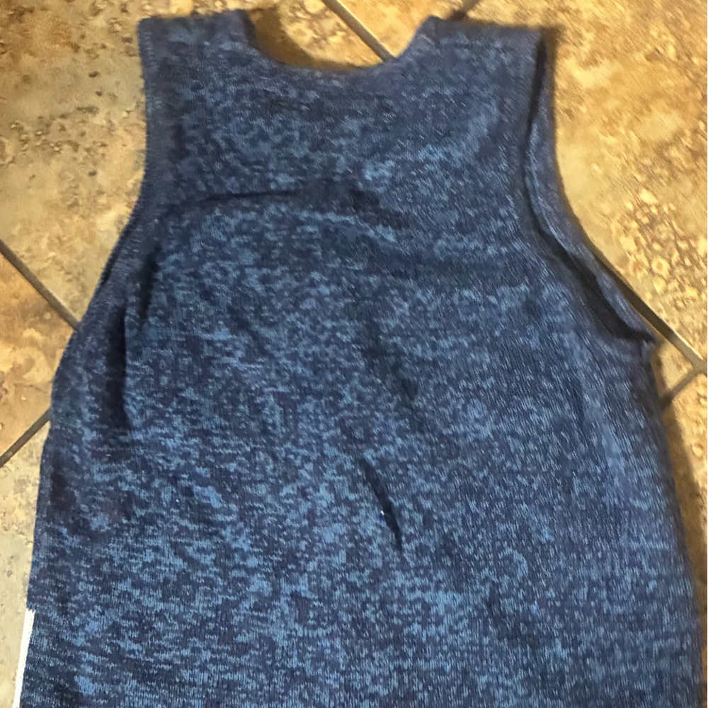 Northern Reflections Blue Holiday Vest with Santa and Reindeer - Picture 5 of 5